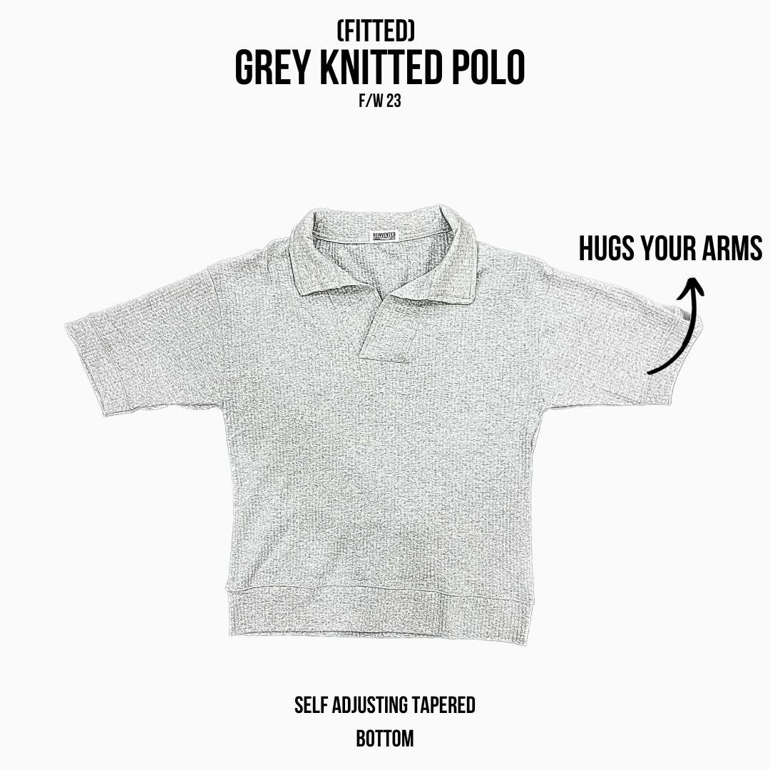 (Fitted) Grey Knitted Polo